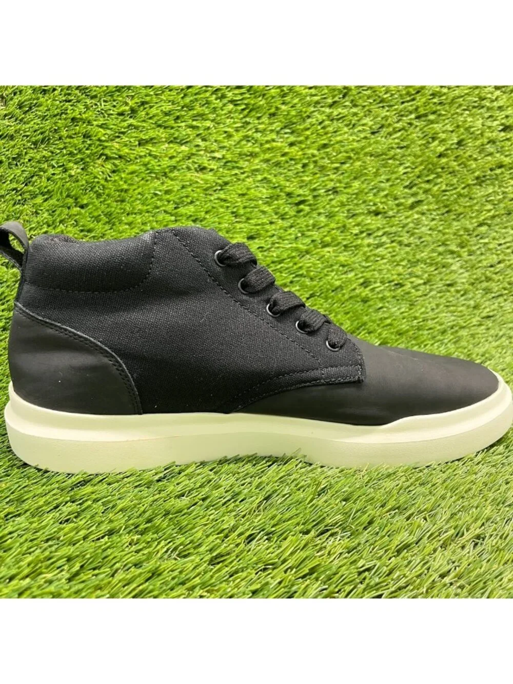 Perry Ellis Tao Mens Size 11.5 Black Casual Leather Ankle Chukka Boots Shoes